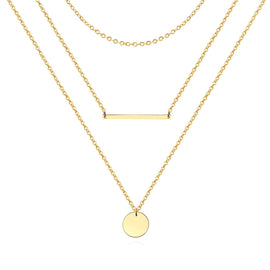 Stainless Steel Halsketten Set 3 Ketten 18 Karat vergoldet