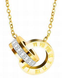 Stainless Steel Halskette Doppel Ring