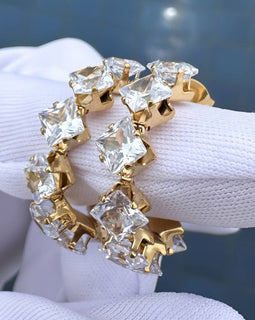 Stainless Steel Ohrring „Queen“ 18 Karat vergoldet