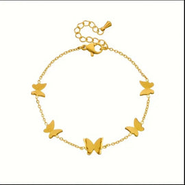 Stainless Steel Armband "Butterfly" 18 Karat vegoldet