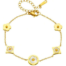 Stainless Steel Armband "Goldene Blüte" 18 Karat vergoldet
