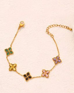 Stainless Steel Armband Flower 18 Karat vergoldet