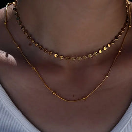 Stainless Steel Halskette "Luck" 18 Karat vergoldet