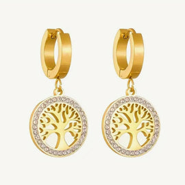 Stainless Steel Ohrringe "Magic Tree" 18 Karat vergoldet