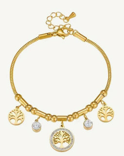 Stainless Steel Armband "Magic Tree" 18 Karat vergoldet