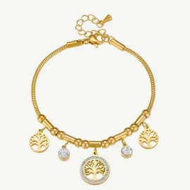 Stainless Steel Armband "Magic Tree" 18 Karat vergoldet