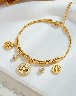 Stainless Steel Armband "Magic Tree" 18 Karat vergoldet