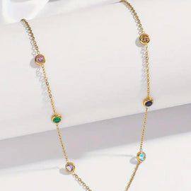 Stainless Steel Halskette "Rainbow" 18 Karat vergoldet 40/45cm Länge