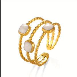 Stainless Steel Ring "Cloud" 18 Karat vergoldet