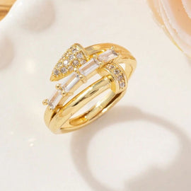 Stainless Steel Ring "Nagel" 18 Karat vergoldet