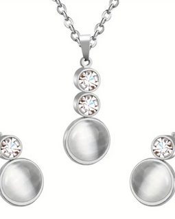Stainless Steel Set Ohrringe + Kette "Elisabeth"