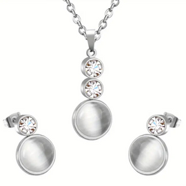 Stainless Steel Set Ohrringe + Kette "Elisabeth"